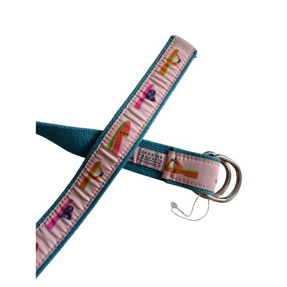 DOUGLAS PAQUETTE Providence RI Shoe Print Pattern Belt Size Small - Picture 2 of 7